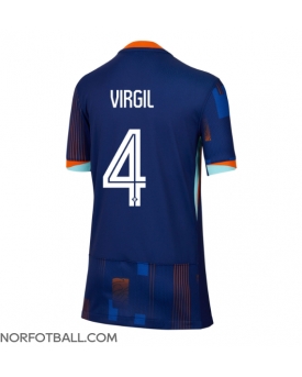 Billige Fotballdrakt Nederland Virgil van Dijk #4 Replika Bortedrakt Dame EM 2024 Kortermet